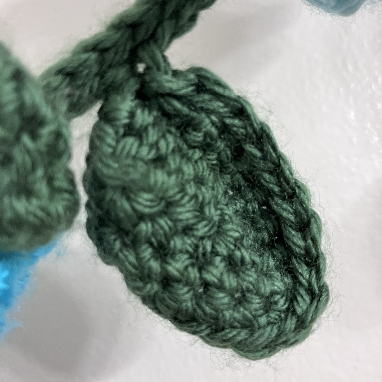 Handmade Crochet Blue Rose Flower Vine Garland Scarflette Boho Cottagecore 50″