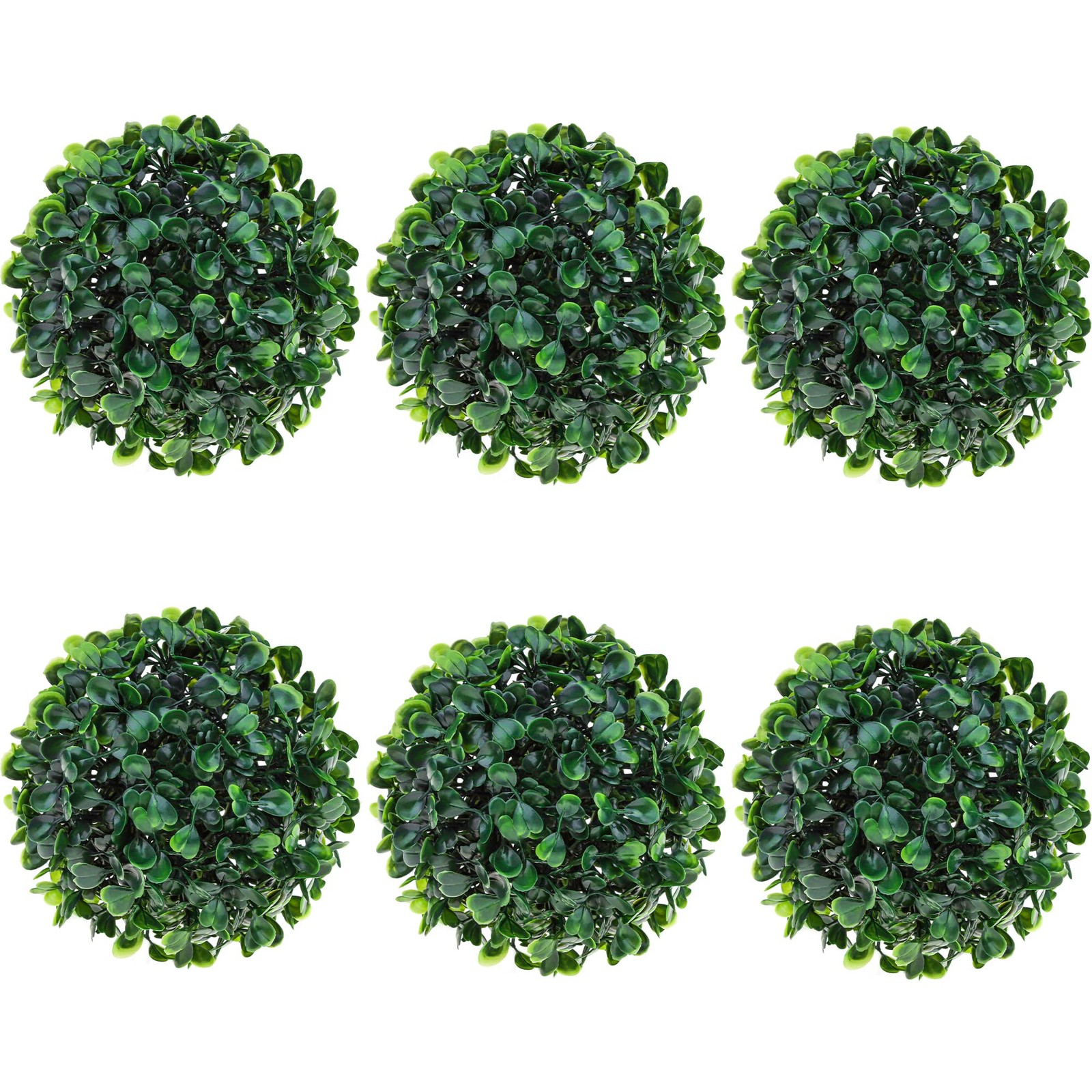 6 Pack Small Artificial Boxwood Balls 4.7 Inch Topiary Faux Greenery Decor