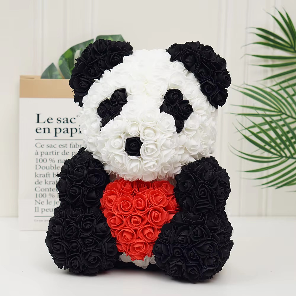 1Pc 25Cm Artificial Foam Flowers Panda Bear Rose Bear Romantic Creative Gifts F