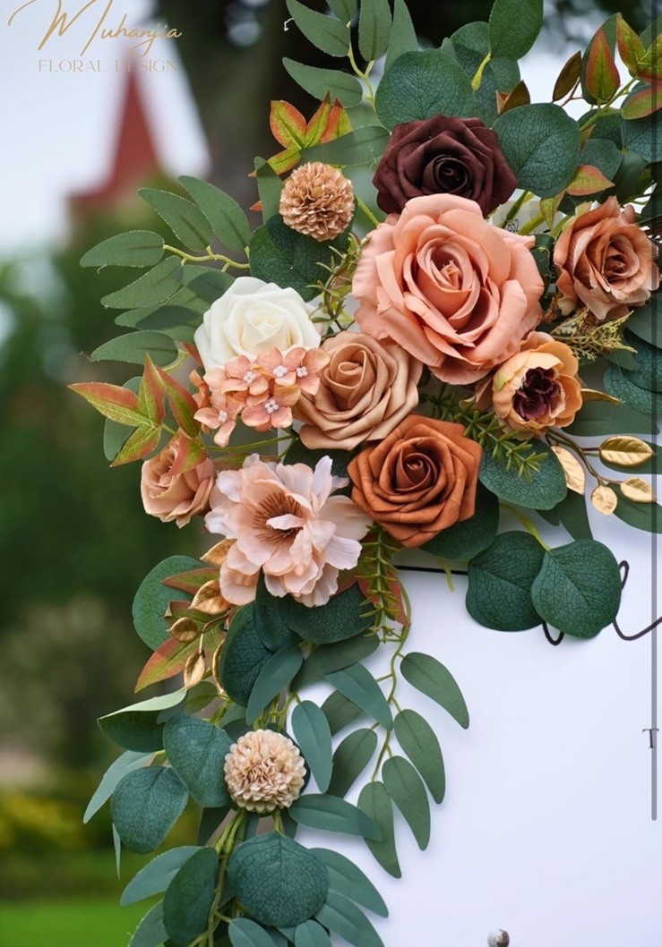 Wedding Sign Faux Flower Swag (Pack of 2) for Ceremony Party Reception