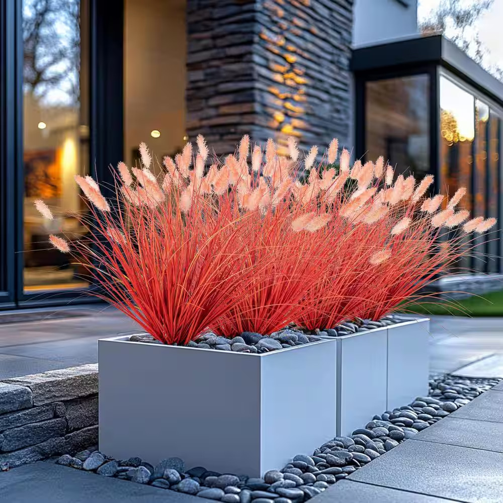 16.5 In. Orange Artificial Plant Wheatgrass Cattails