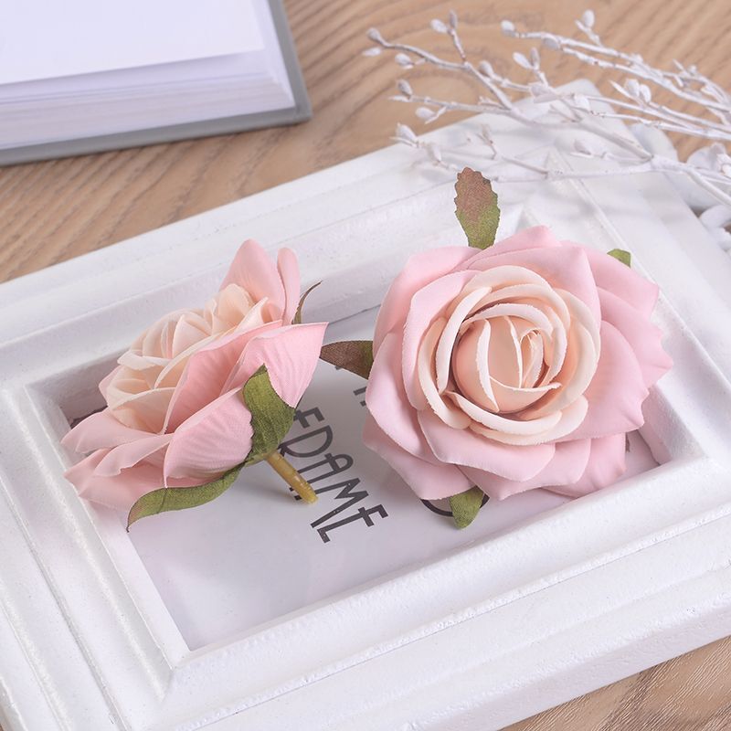Rose Head Silk Wreath Flowers Wedding Party Home Decor Artificial Flower 7cm 5pc