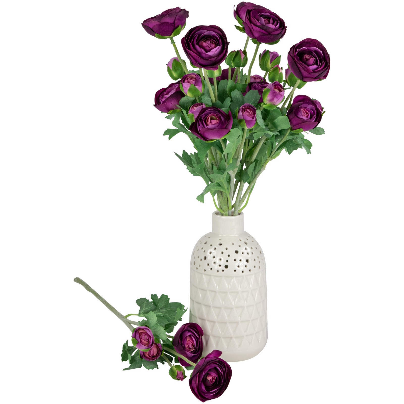 Northlight Real Touch™ Light Plum Purple Ranunculus Floral Sprays Set of 6 – 21″