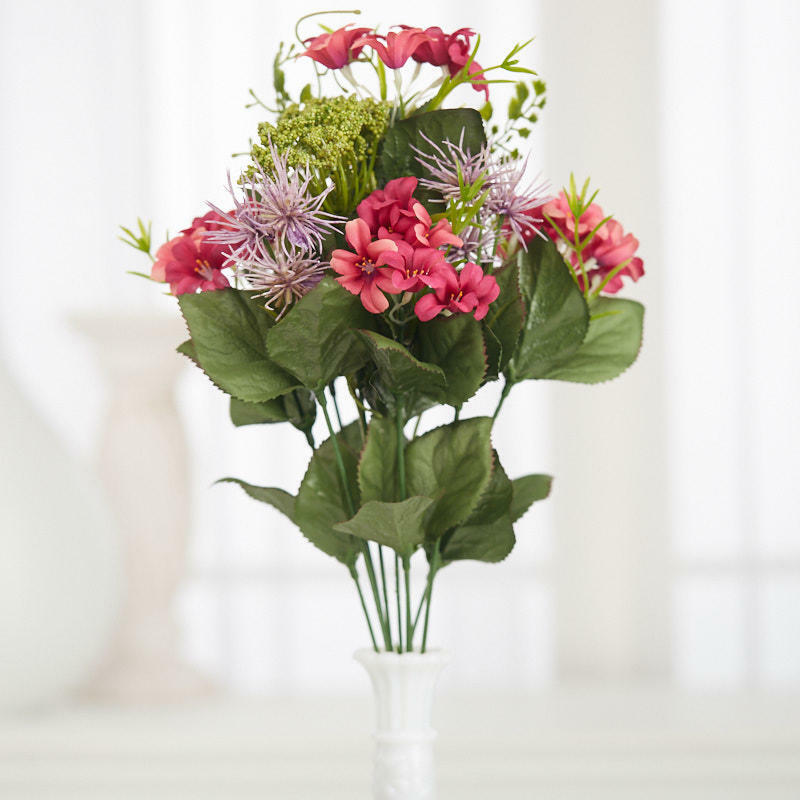 Fuchsia Artificial Lily and Queen Ann’s Lace Bush