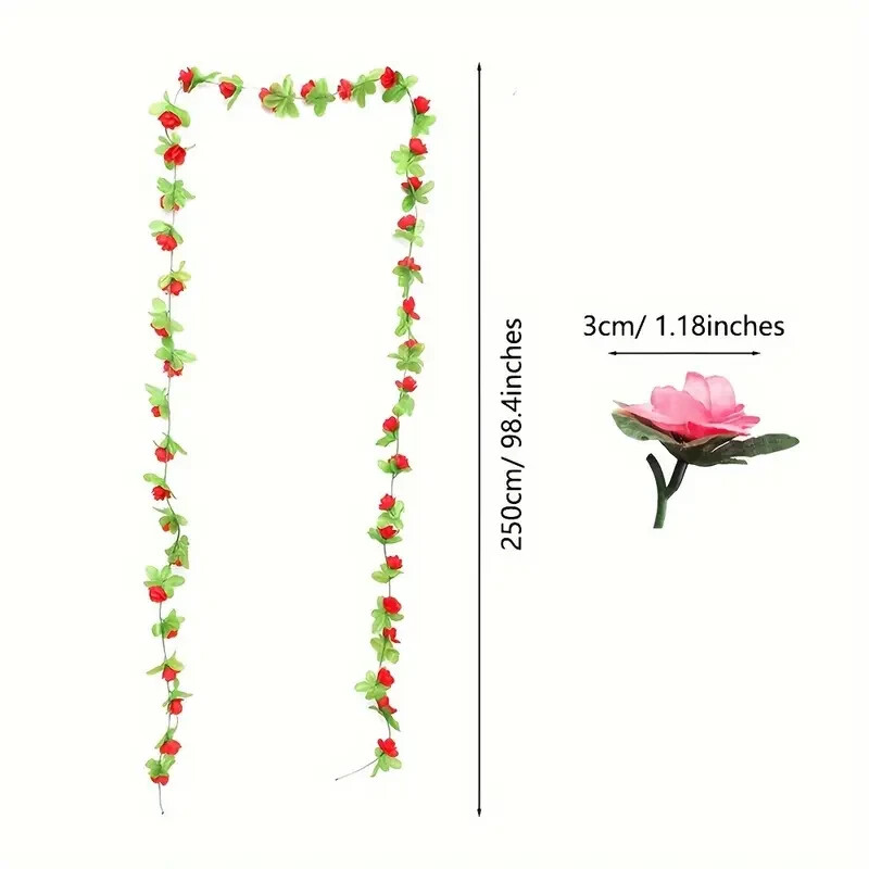 16 FOOT TOTAL YELLOW Silk Rose Garland Artificial Flower Vines 16′