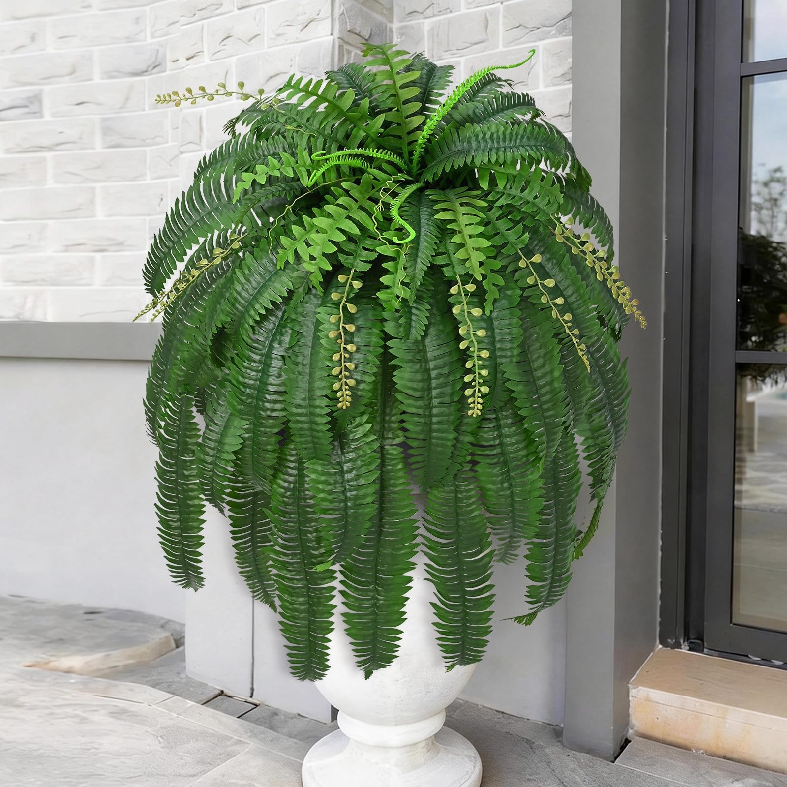 2 Pcs 67″ Fake Ferns Large Artificial Plants Outdoor, Artificial Ferns for Outdo