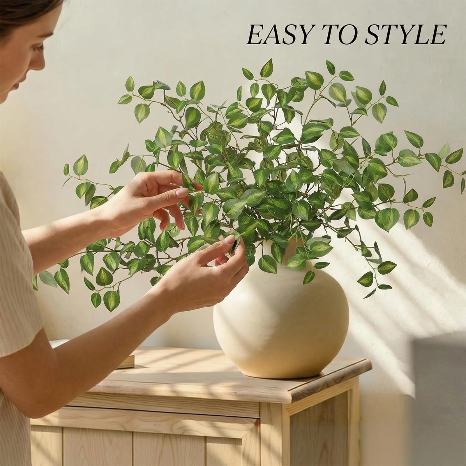 4PCS Artificial Greenery Fake Eucalyptus Leaves Stem Plants 32.7 Inch Faux Fo…