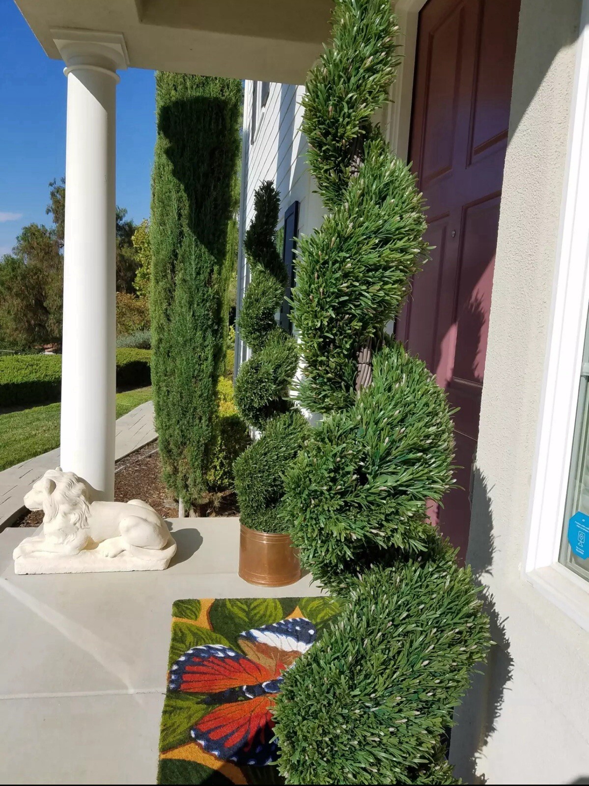 6’ Artificial Rosemary Topiary Spiral Tree UV Resistant Indoor/Outdoor.