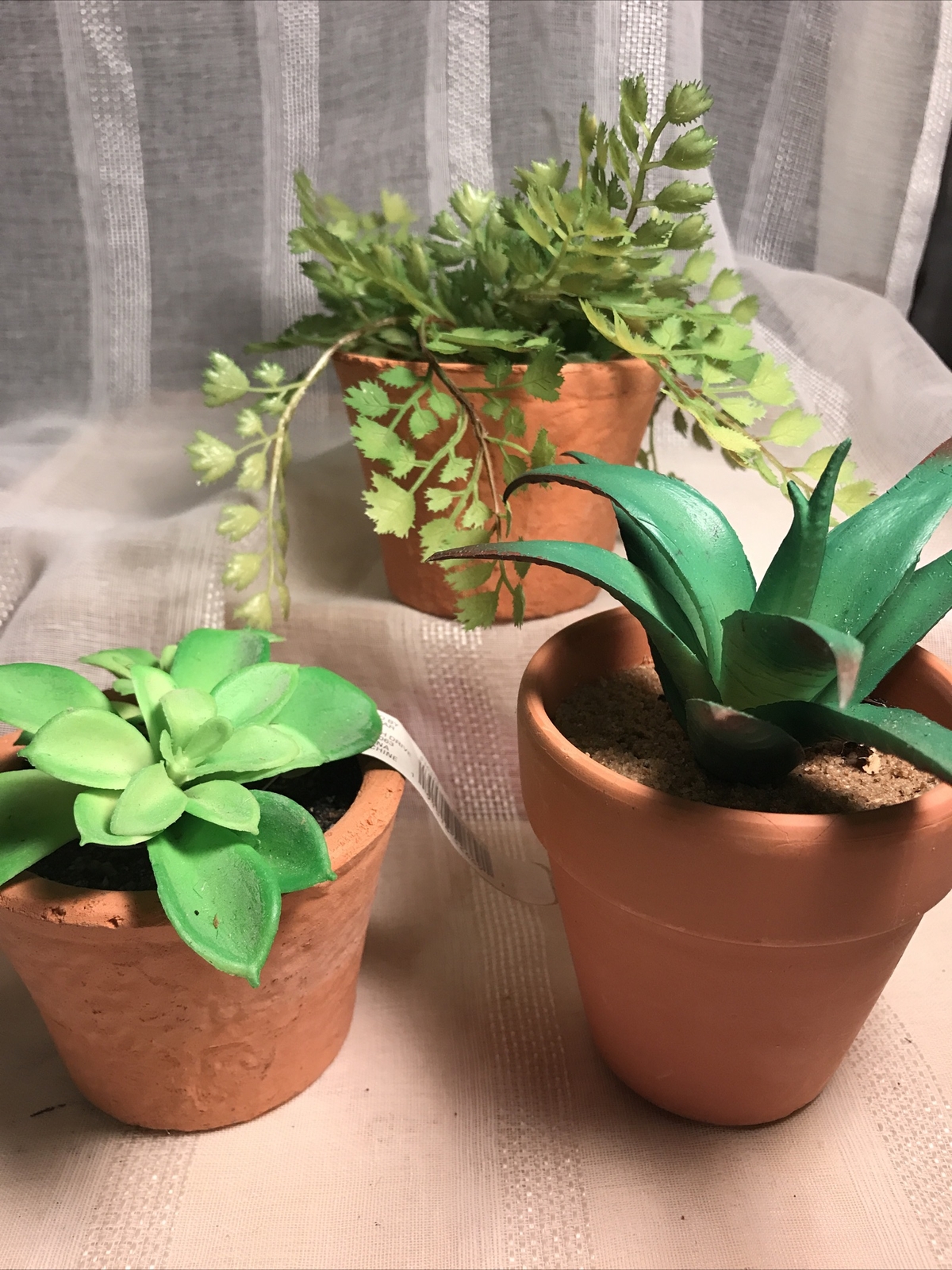 ASHLAND GARDEN Faux Succulent Plants Rustic Pots NWT (3) Floral Decor Home Decor