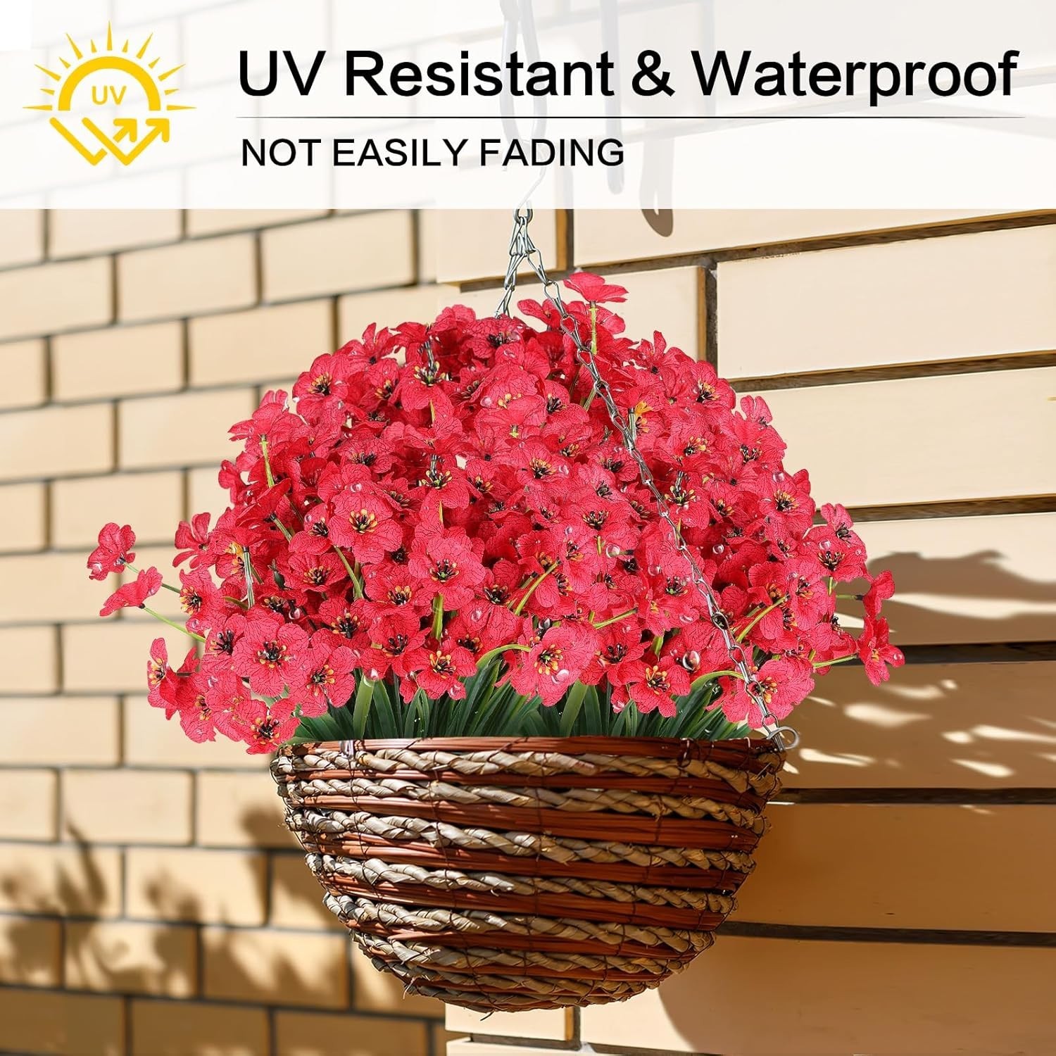 Complete 24 Bundle Set of Vibrant, Waterproof Artificial Flowers for All Seasons