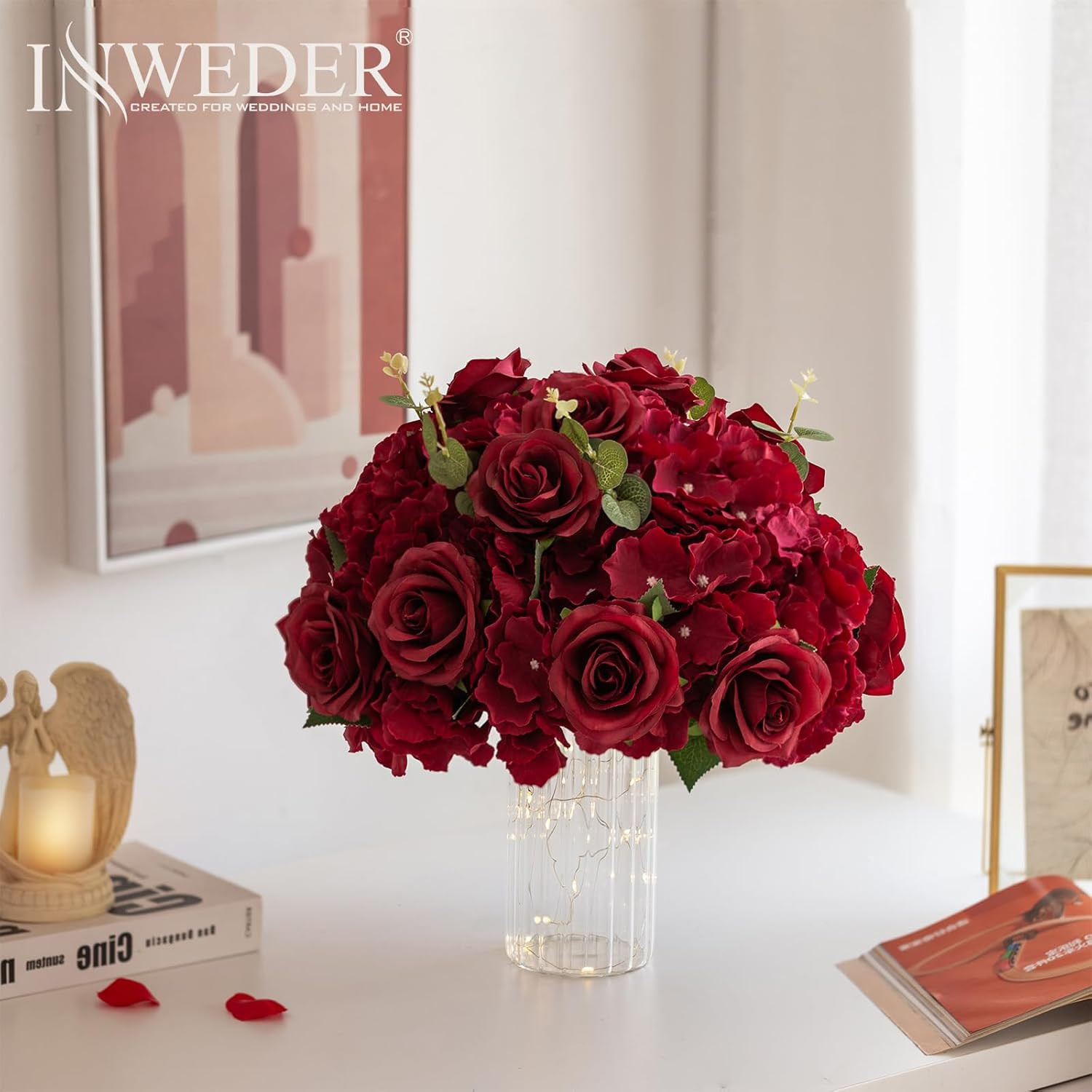 Red Rose Flower Balls – 10 PCS 15.7″ Centerpieces for Weddings & Parties