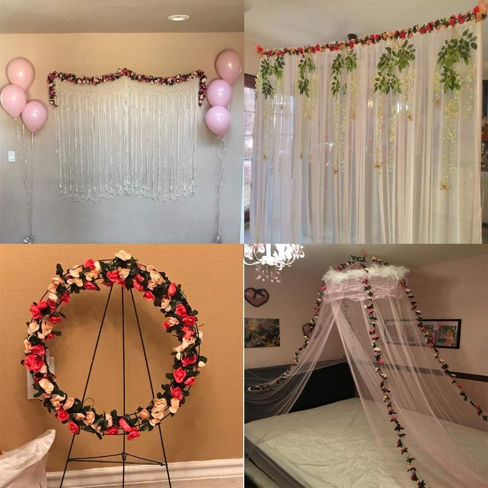 5Pcs 41FT Flower Garland Artificial Rose Arch Vines Fake Spring Floral Garland f