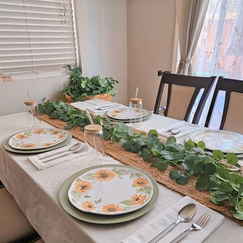 12 Pack 84Ft Eucalyptus Garland,Artificial Eucalyptus Leaves Table 84Ft-12Pack