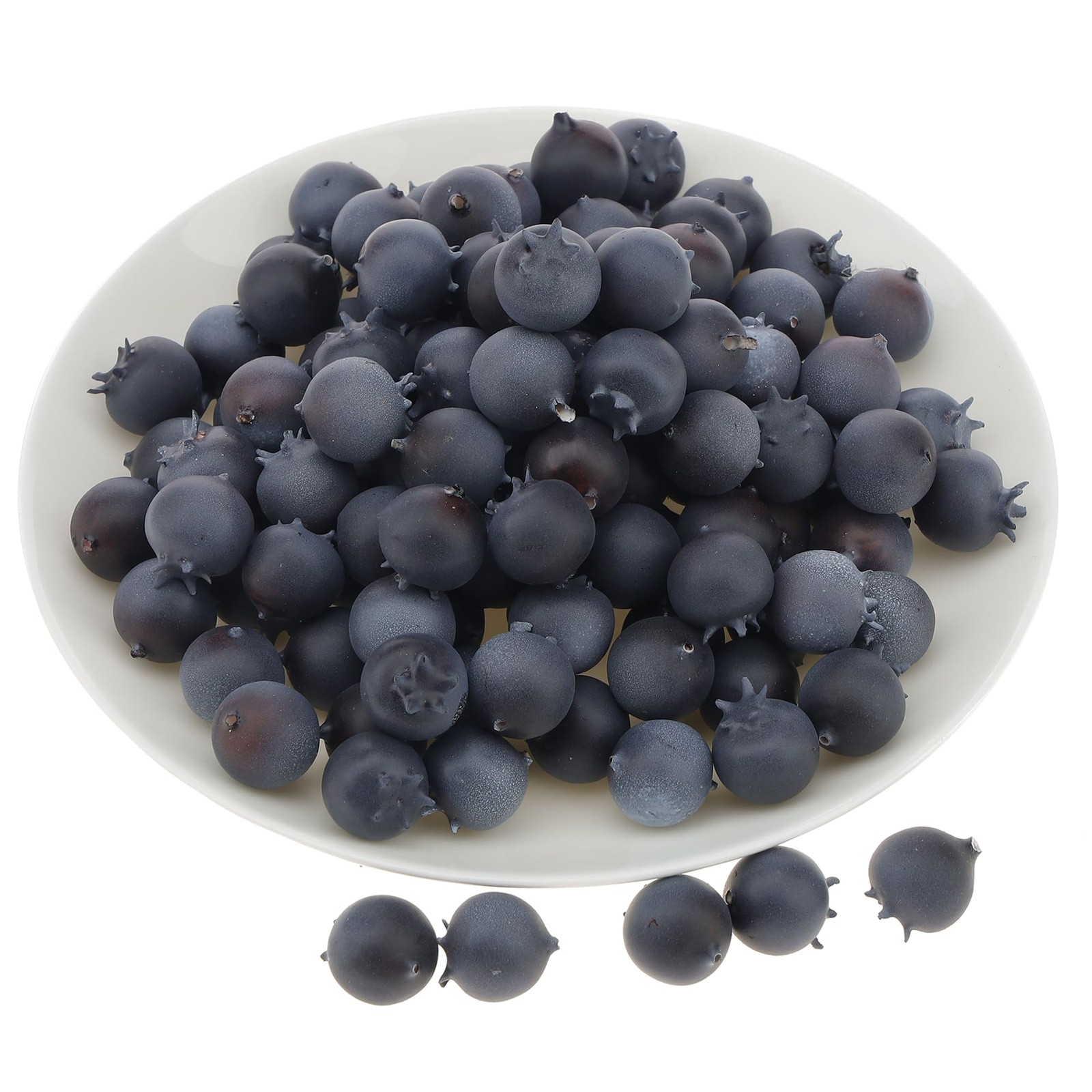 100 Pcs Artificial Blueberry Fake Blueberries for DIY Fruit Decor Craft