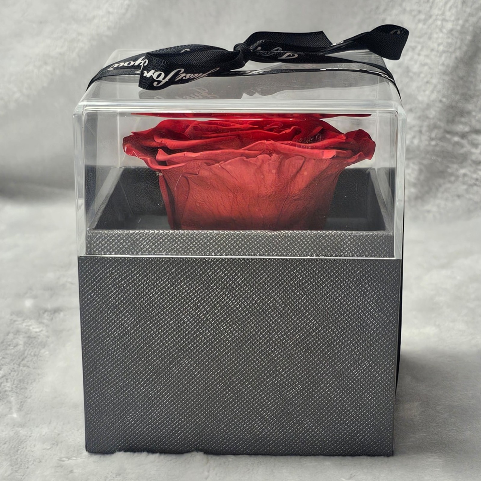Eternal Love Preserved Real Red Rose Acrylic Gift Box with Drawer Valentine Gift