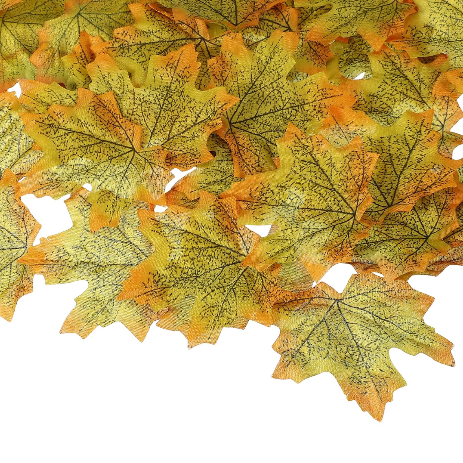 400Pcs Fall Leaves 3.3 Inch Colored Mixed Fake Leaves Artificial Maple Leaf D…