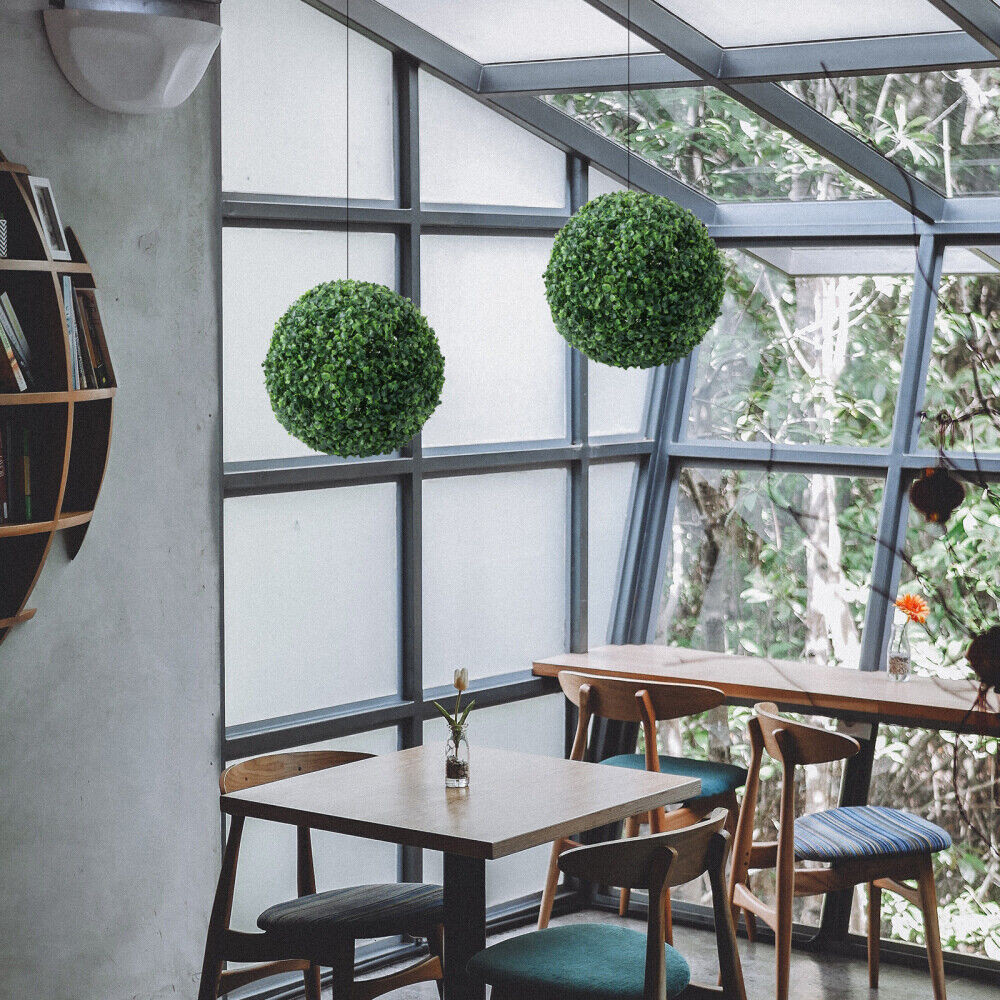 hanging grass ball Wicker Park Spheres Simulated Milano Muicle Plants Natural