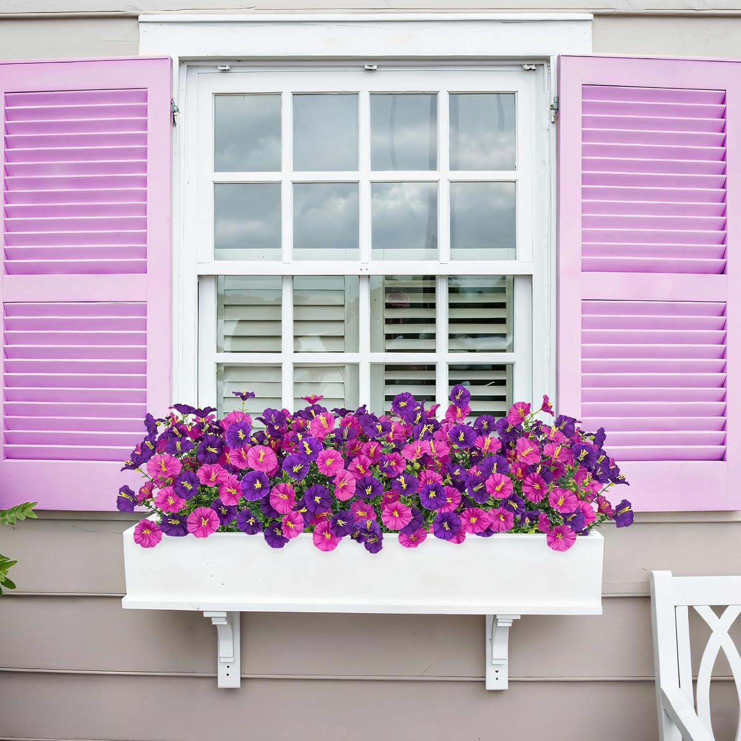 Artificial Flowers for Outdoors 16 Bundles Mix Color Silk Fake Flowers Morning