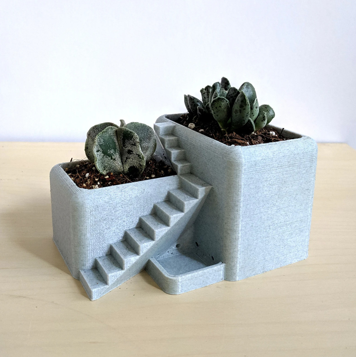 Mini Grey Villa Desk Planter With Drainage Holes | Decor