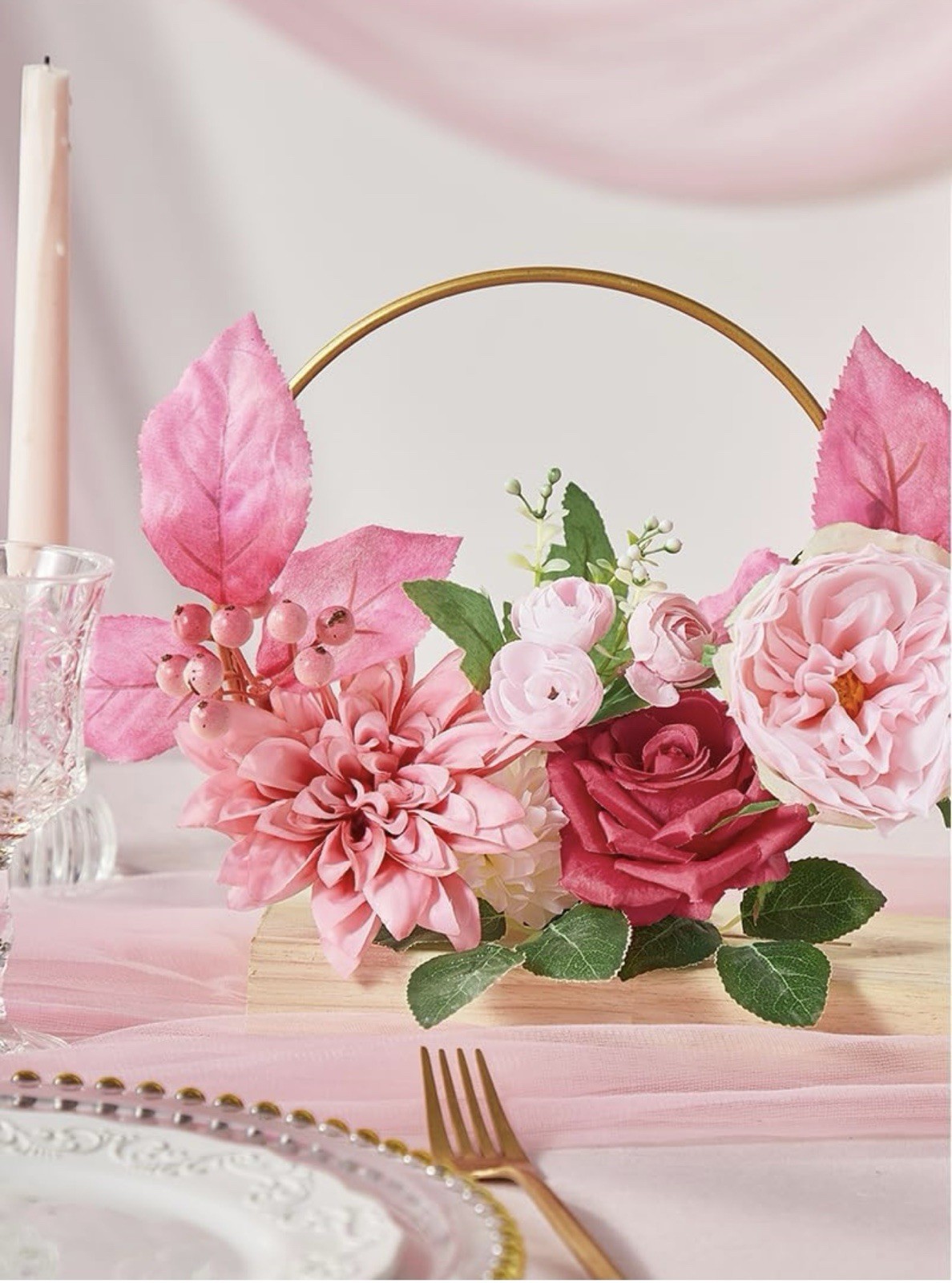 Artificial Hot Pink Silk Flowers for Home Decor DIY – A0208