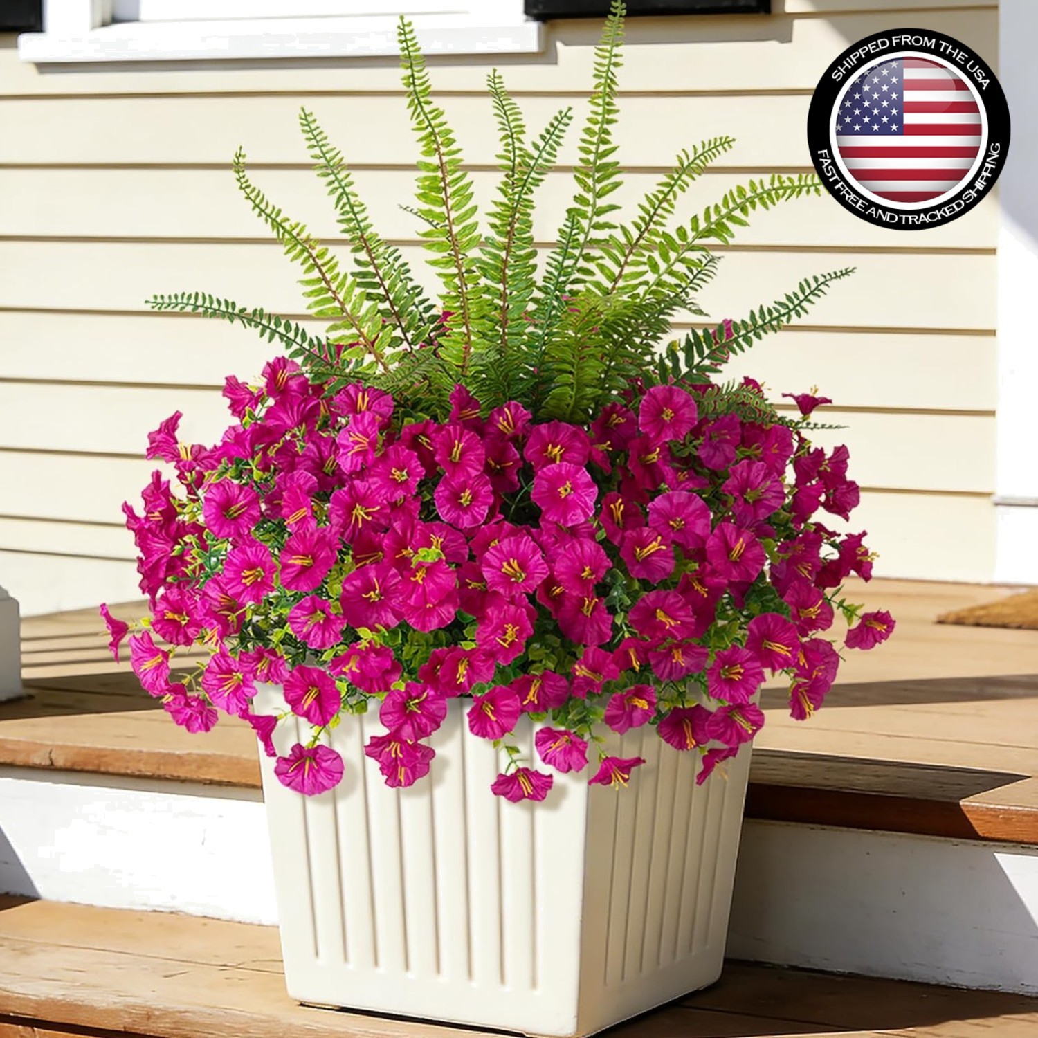 Vibrant Light Purple Faux Flowers & Ferns – Perfect for Spring Decor and Events