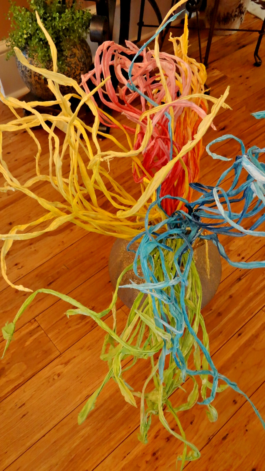 Set 5 Large Pastel Crepe Paper Wired Branches Handmade Italian Paper 24”