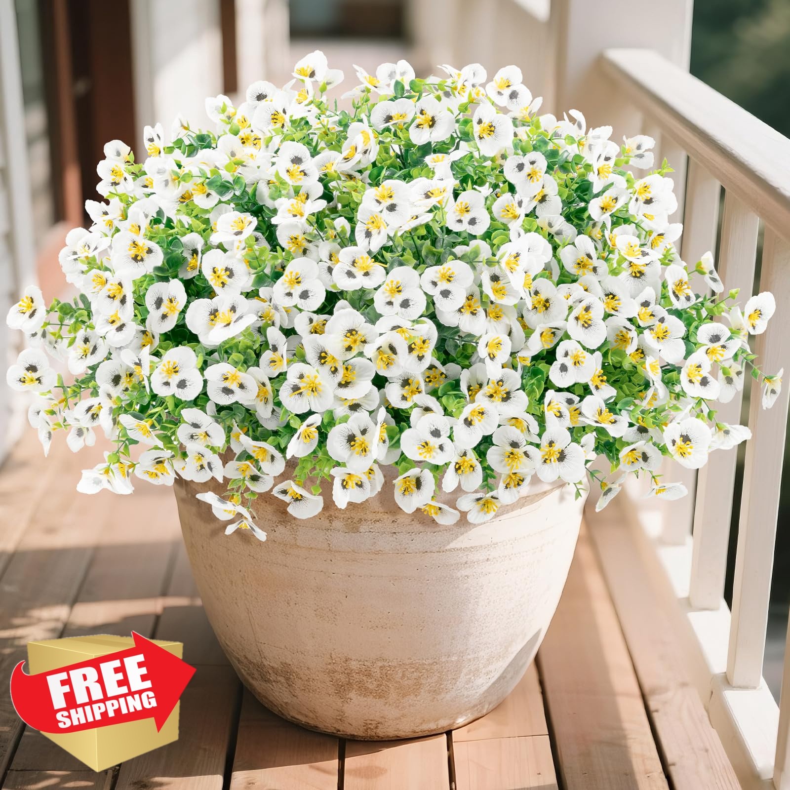 U’Artlines White Artificial Flowers 16 Bundles UV