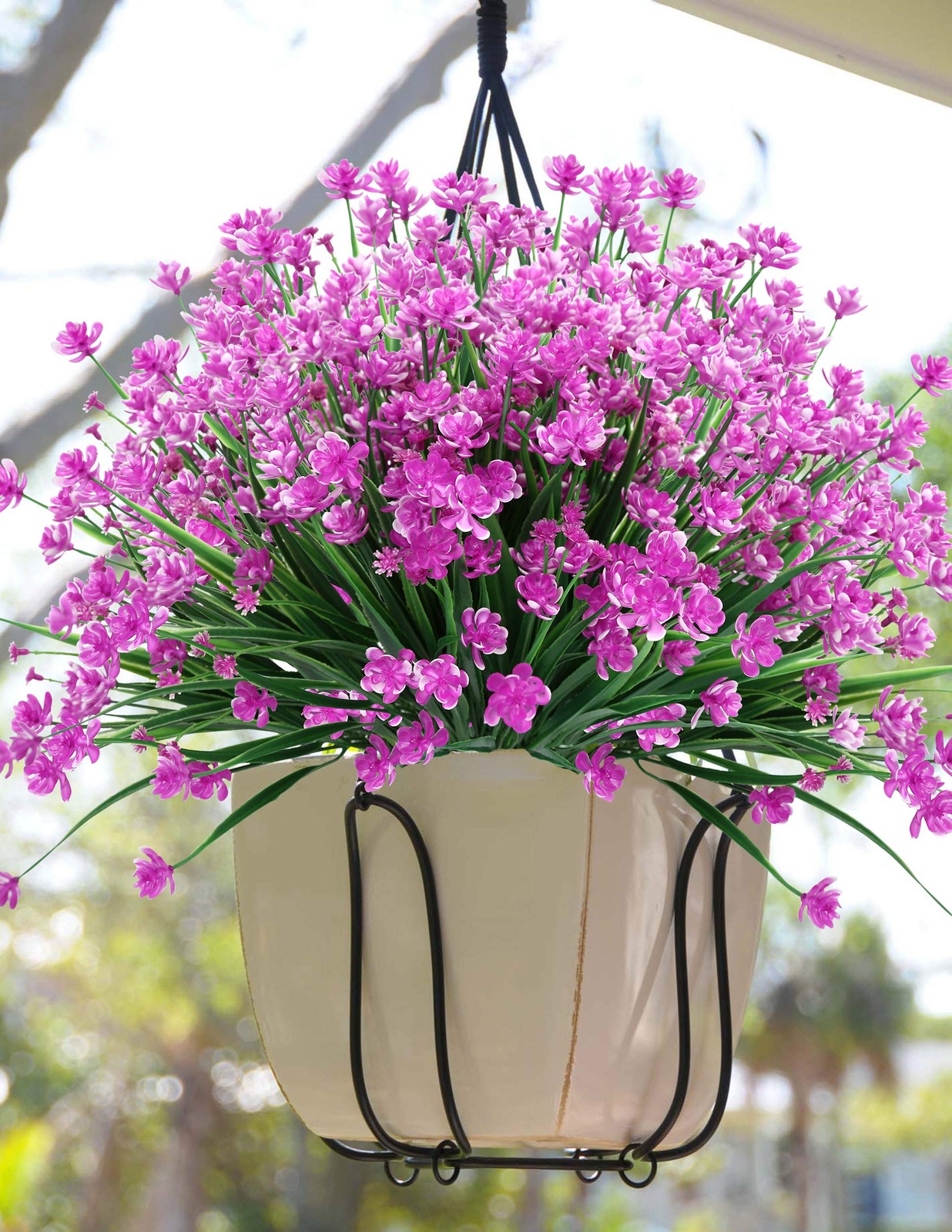 20 Bundles Artificial Outdoor Flowers Fake UV Resistant No Fade Greenery Faux…