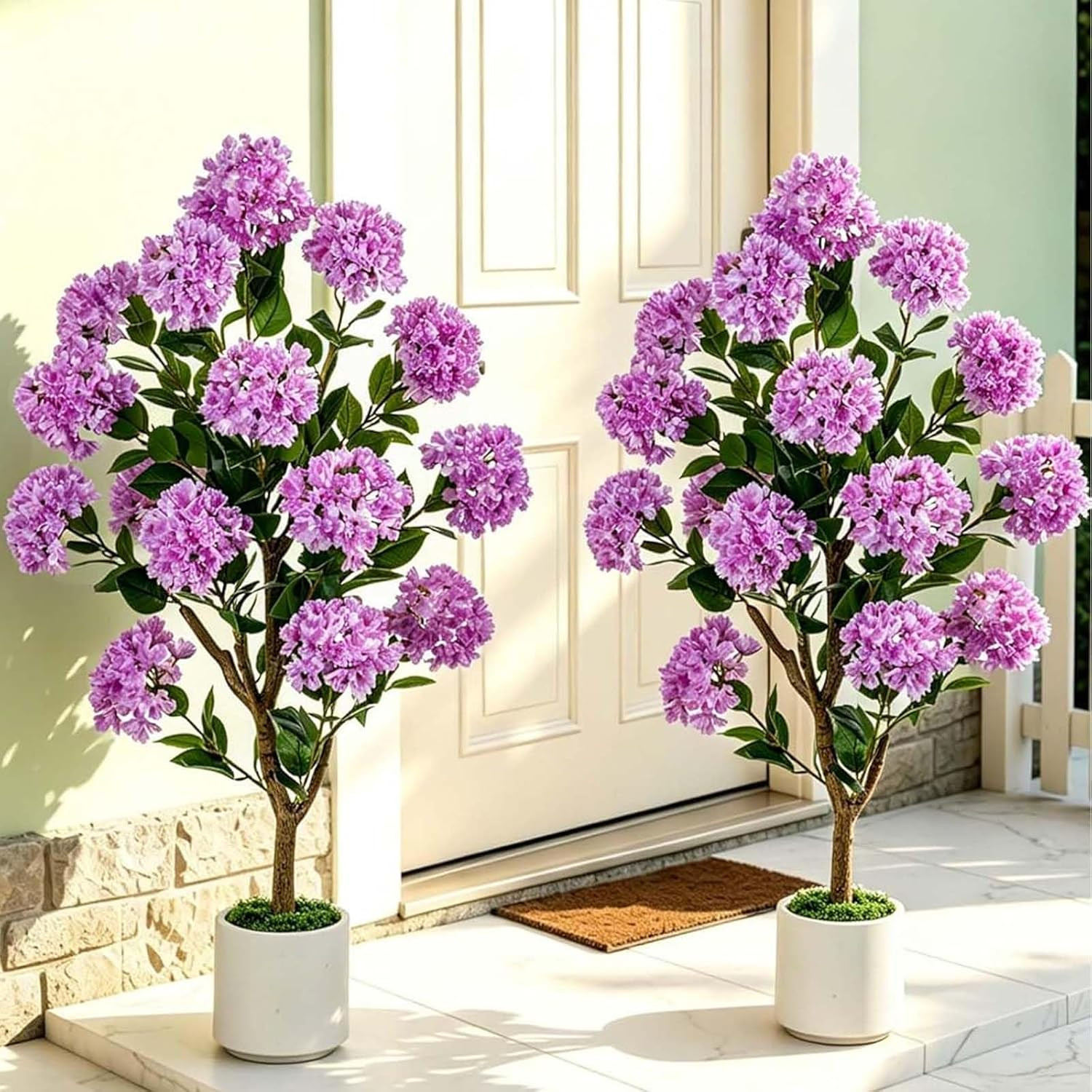 3.6Ft Purple Artificial Crape Myrtle Tree Set of 2 for Indoor/Outdoor Decor