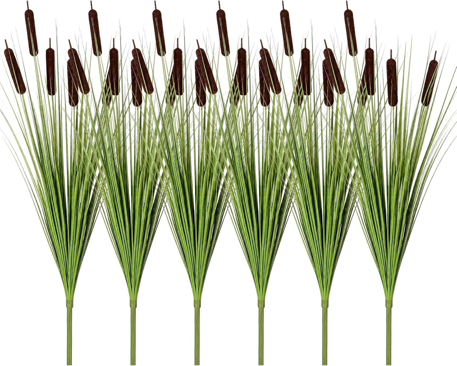 6 Pcs 33 Inch Cat Tails Artificial Cattails Flowers Artificial Plants UV
