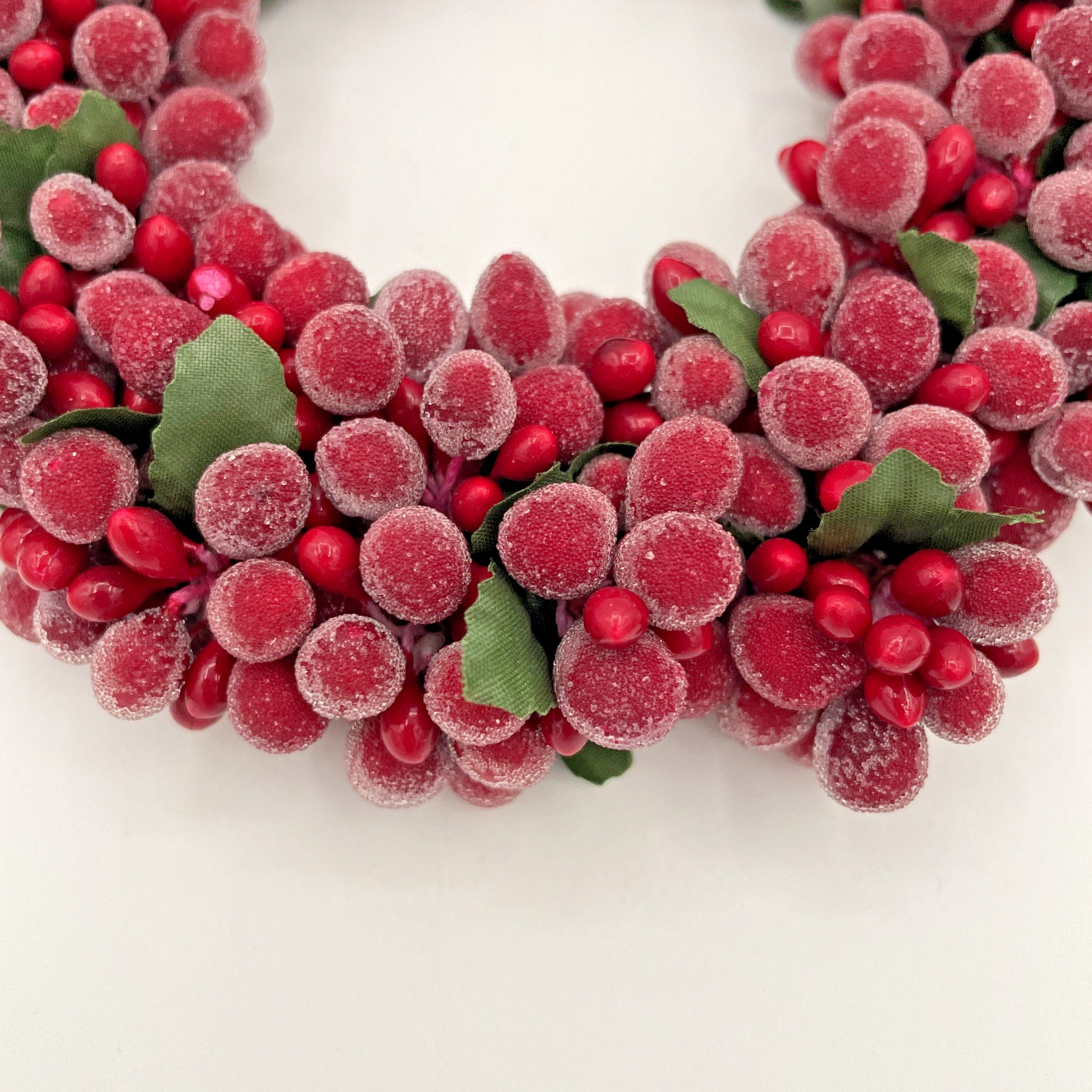 Small Wreath – Candle Ring – Red Frosted and Unfrosted Berries – 6 In.