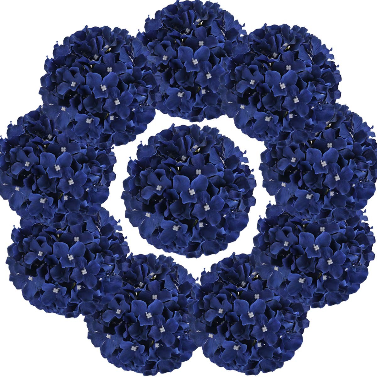 Flojery Silk Hydrangea Heads Artificial Flowers Heads with Stems for Home Wed…