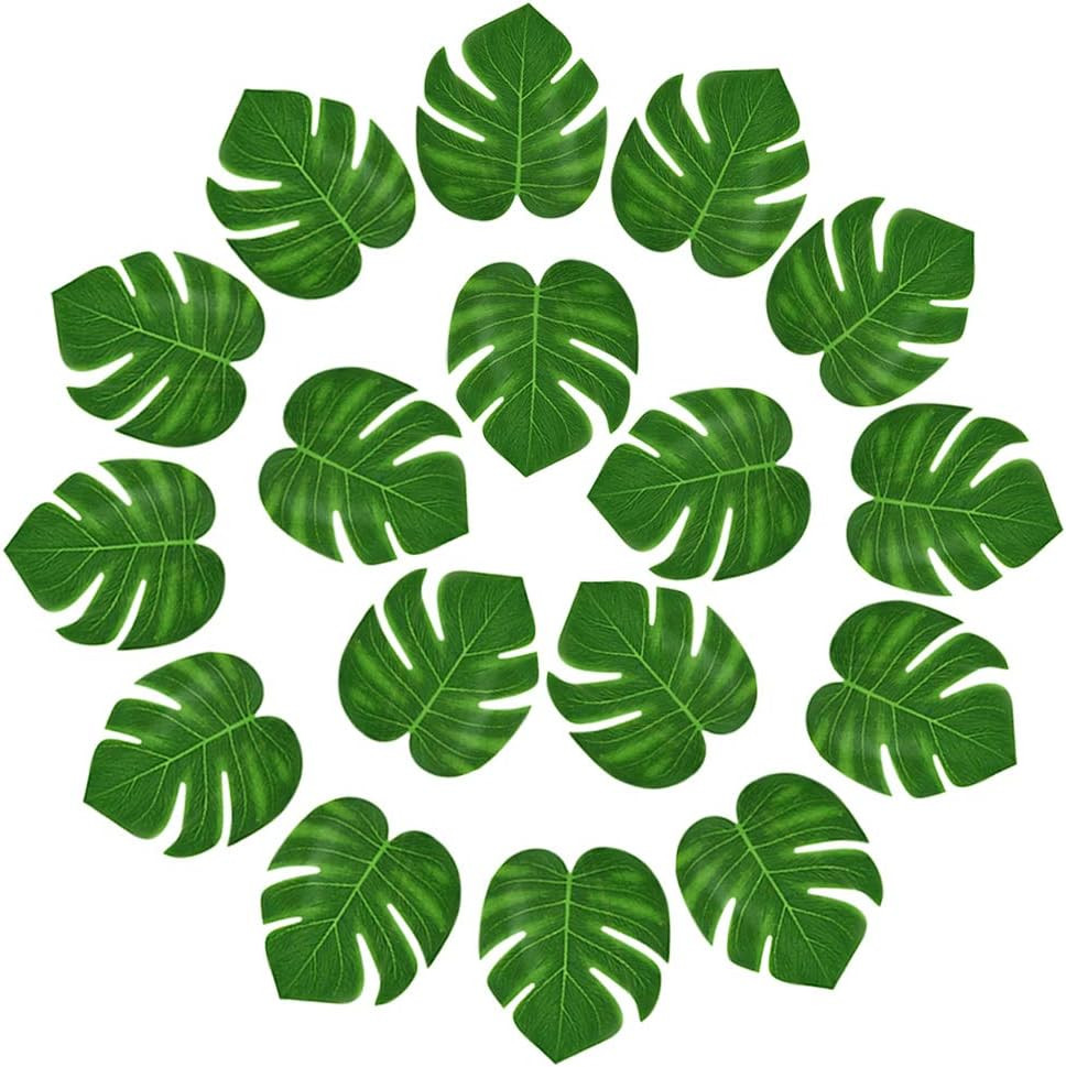 24 Pcs Artificial Tropical Leaves Hawaiian Luau Party Decor Medium Simulation Tr