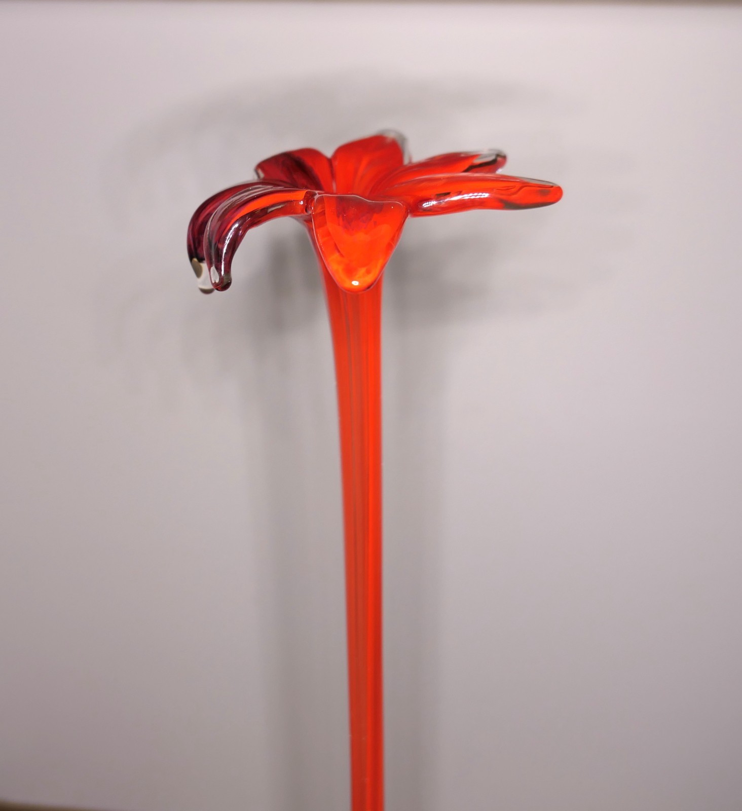 4 Art Glass Flowers Long Stem Czech Republic Royal Gallery Lilies Tulips 18″