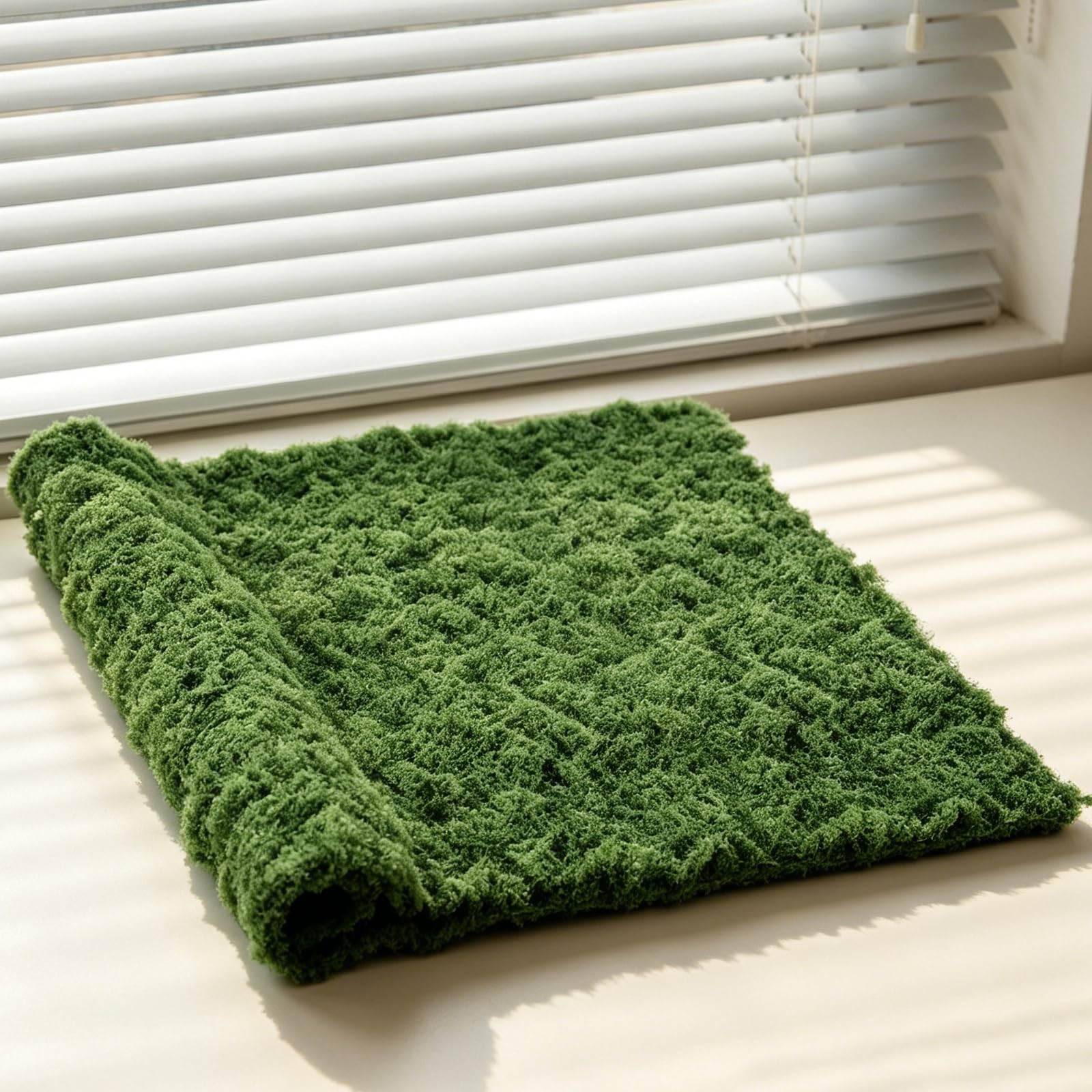 Artificial Moss Mat, 39.4 x 39.4 Inch Fake Moss for Crafts, Faux Greenery She…