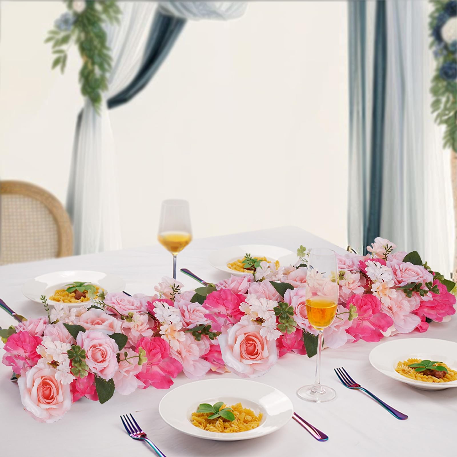 Pack of 10 Wedding Arch Decorations, 20.47 inch Artificial Flower Table Cente…
