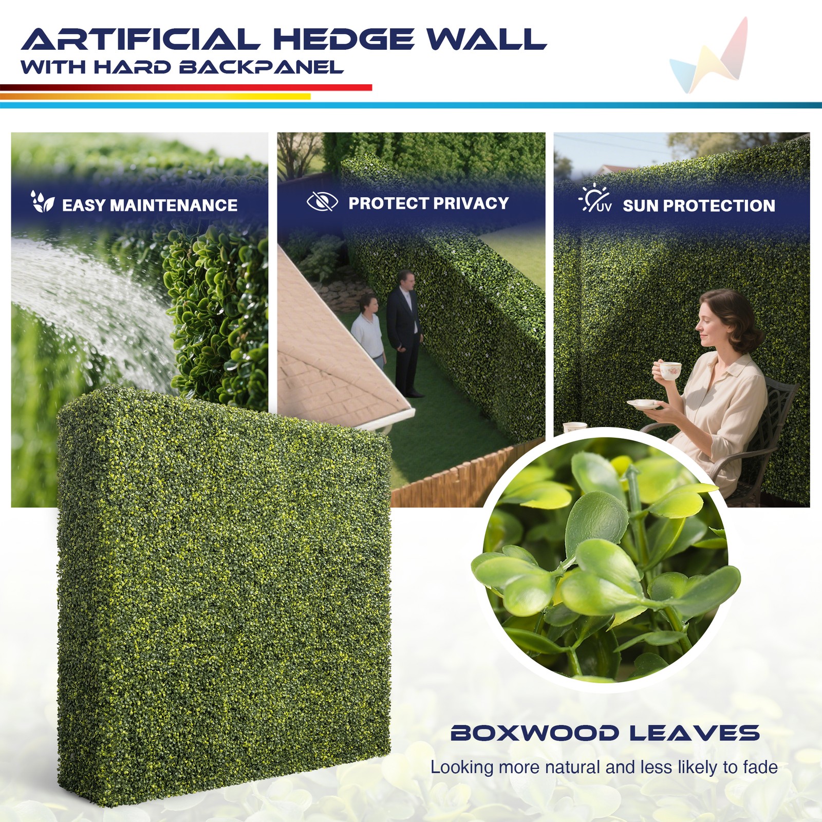 Artificial Boxwood Hedge Wall Greenery Fake Grass Outdoor Partition Wall Decor