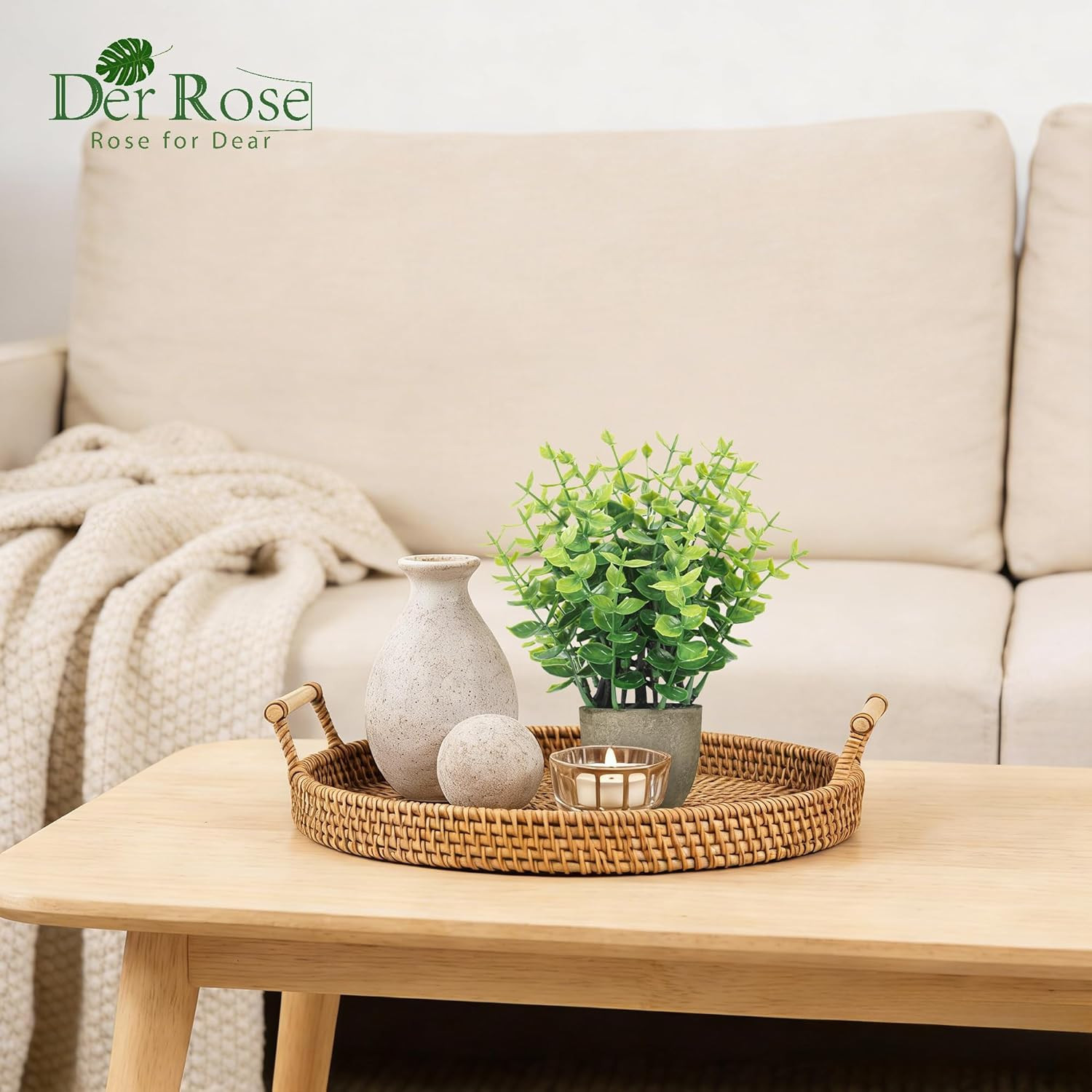Der Rose 4 Pack Mini Artificial Plants Indoor in Pots Mixed Fake Plants Greenery