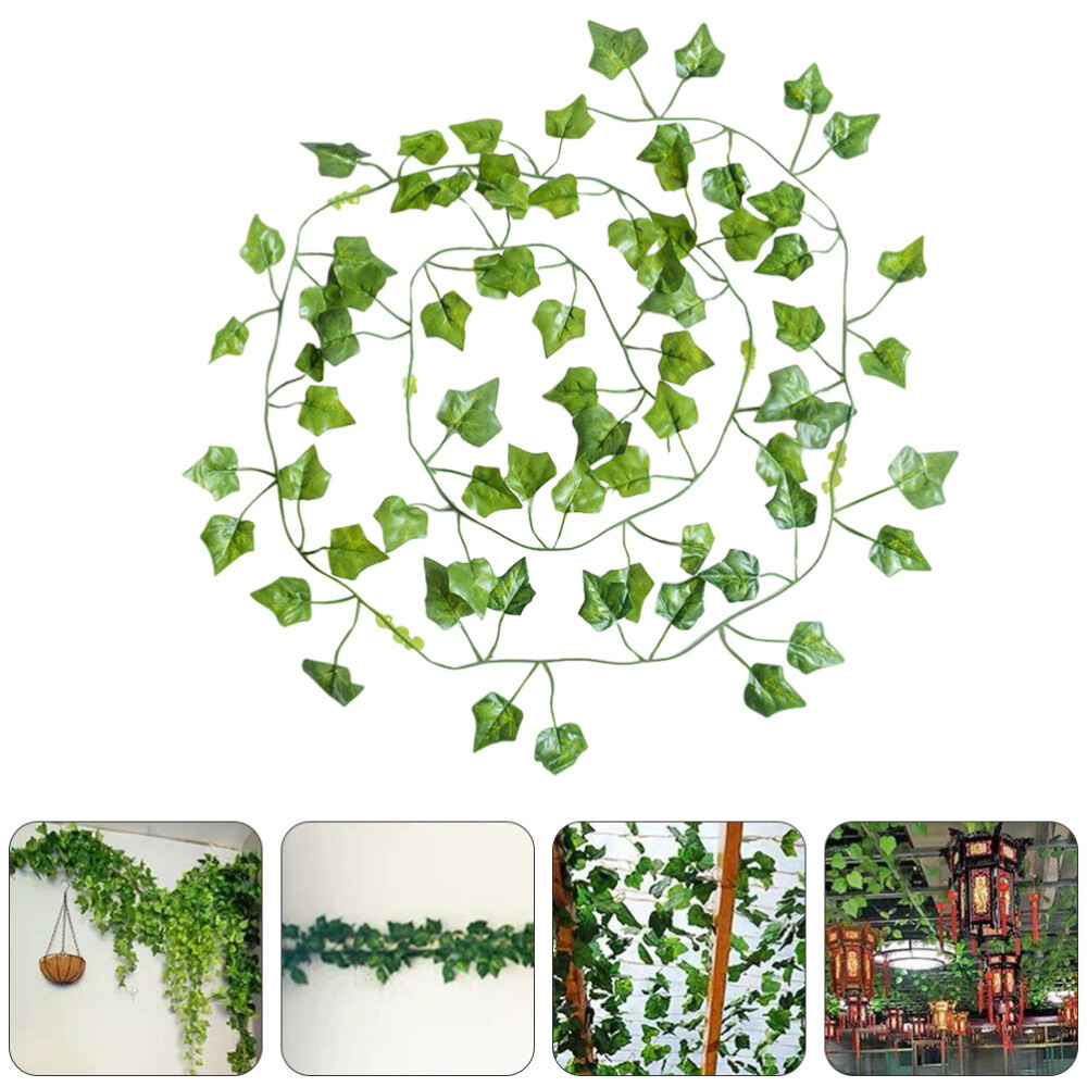 12 Pcs Decoration for Vines Fake Plants Green Leaves Office