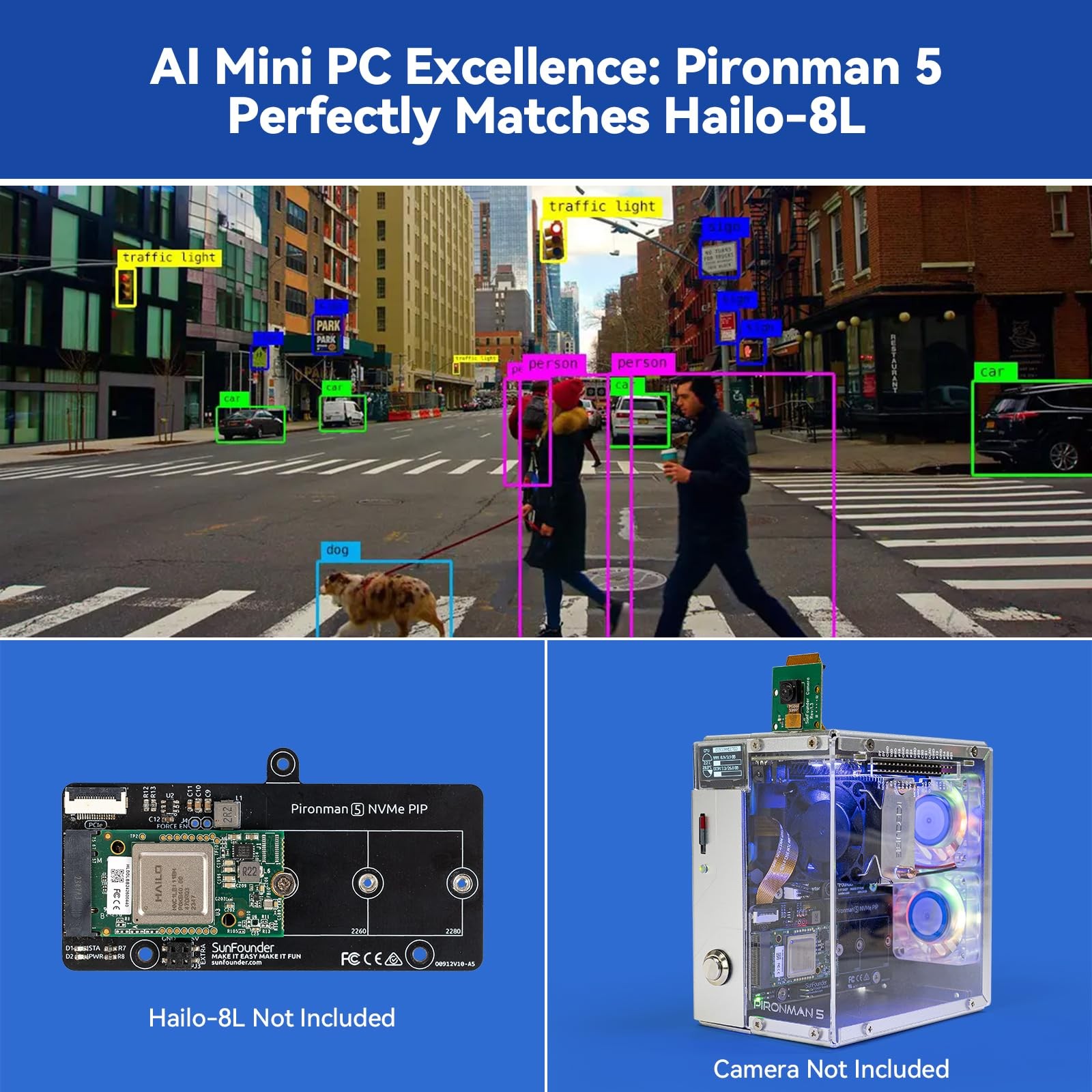 Pironman 5 NVMe M.2 SSD PCIe 2.0/3.0 Mini PC Case for Raspberry Pi 5 Black