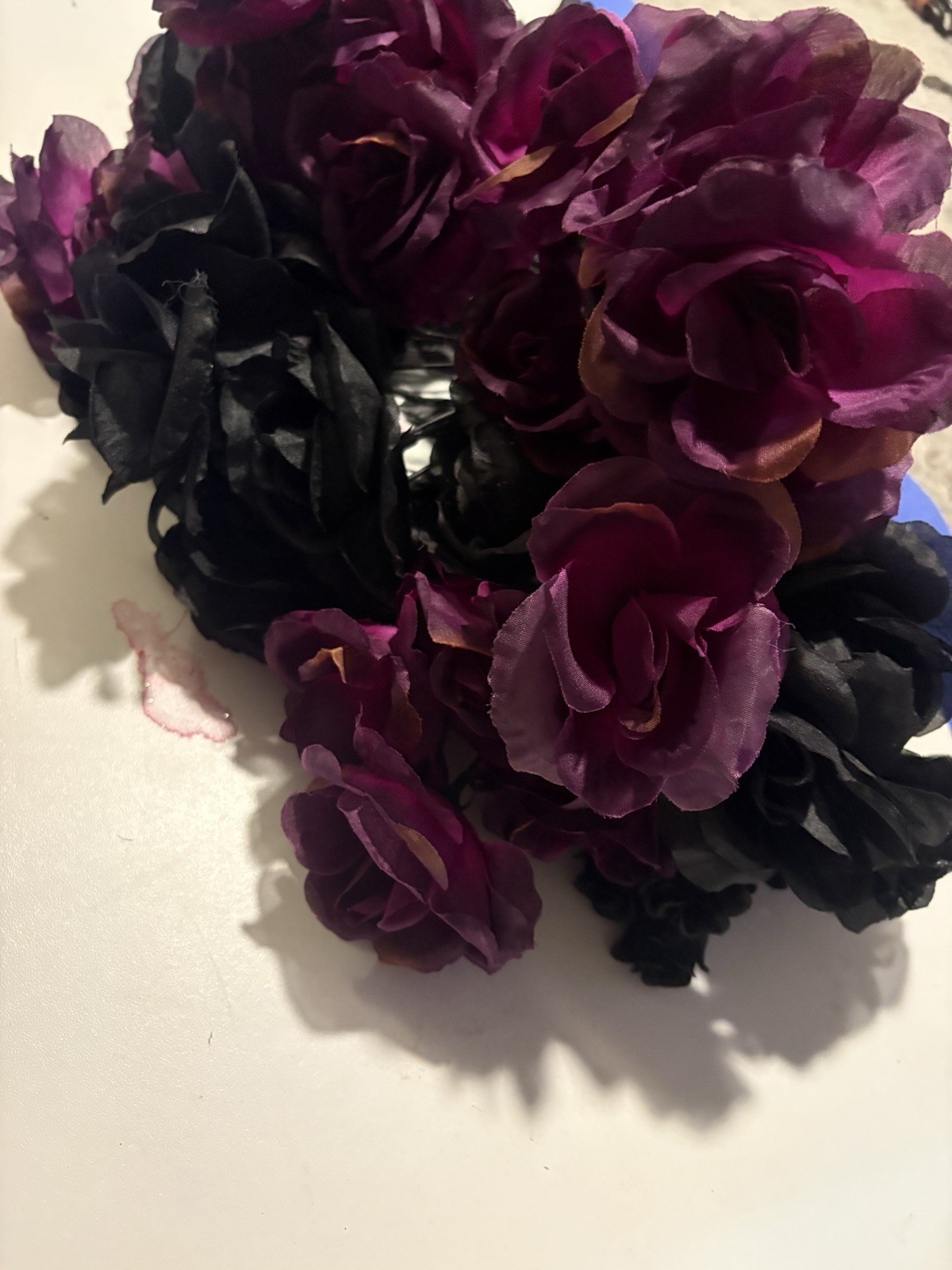 10 Boquets Roses Artificial Black Purple Roses On Stem Artificial Flowers 70PC