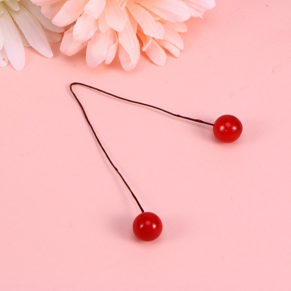400Pcs Elliptical Red Holly Berries Wire for Christmas and Holiday Decor