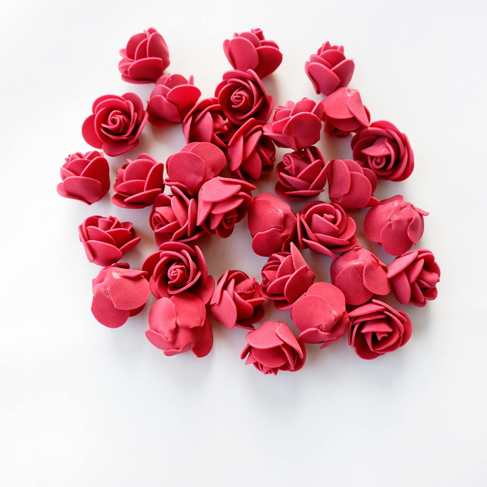 100 PCS Foam Flowers Artificial Roses for Crafts 3.5cm/1.38in Burgundy DIY