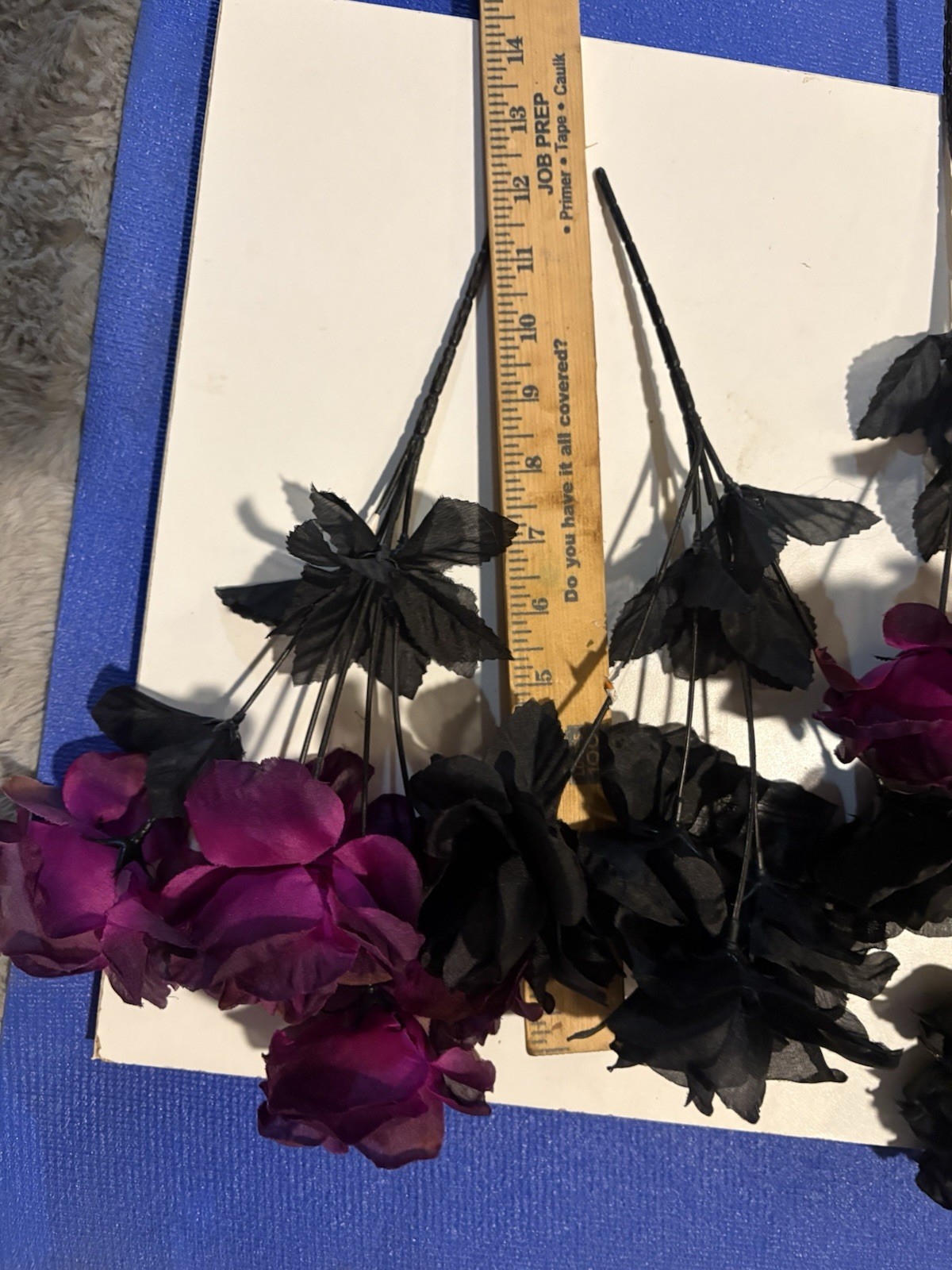 10 Boquets Roses Artificial Black Purple Roses On Stem Artificial Flowers 70PC