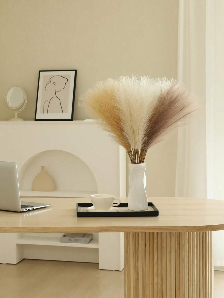 Artificial Pampas Grass Boho Vase Filler Wedding Home Room Decor Faux Plant