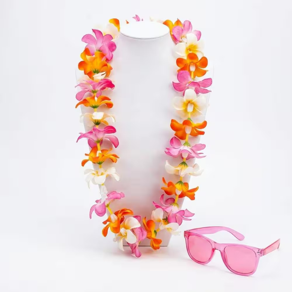 30 Pieces Artificial 3.5 In. Multicolor Indoor/Outdoor Plumeria Frangipani Silk