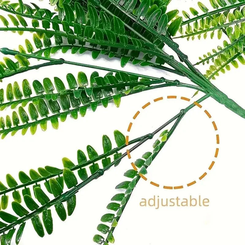 2pcs Artificial Boston Fern Plants UV Resistant Greenery Summer Outdoor Decor