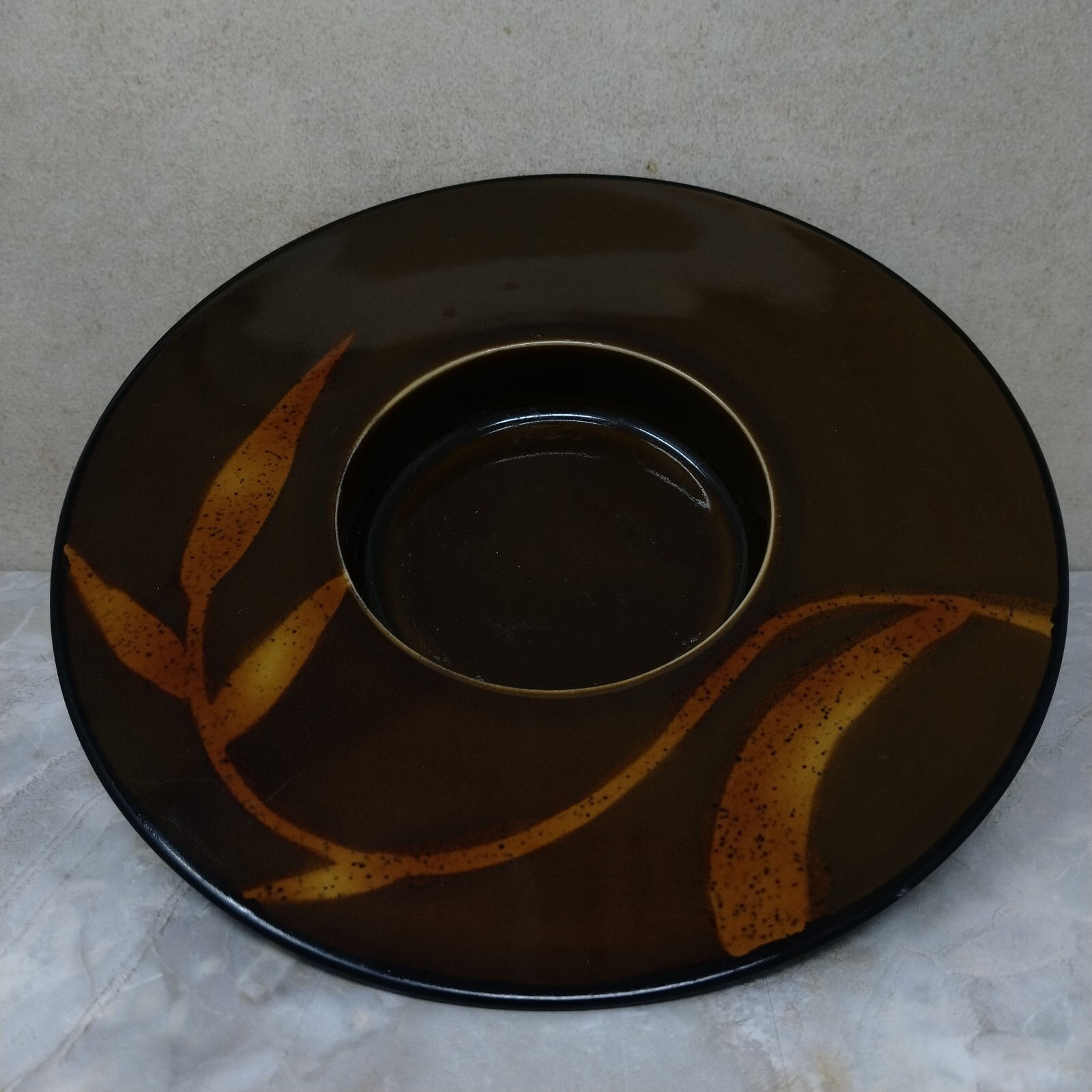 Pier One Dakara Candle Holder Ikebana Vase Center Piece Brown Gold Leaves Fall