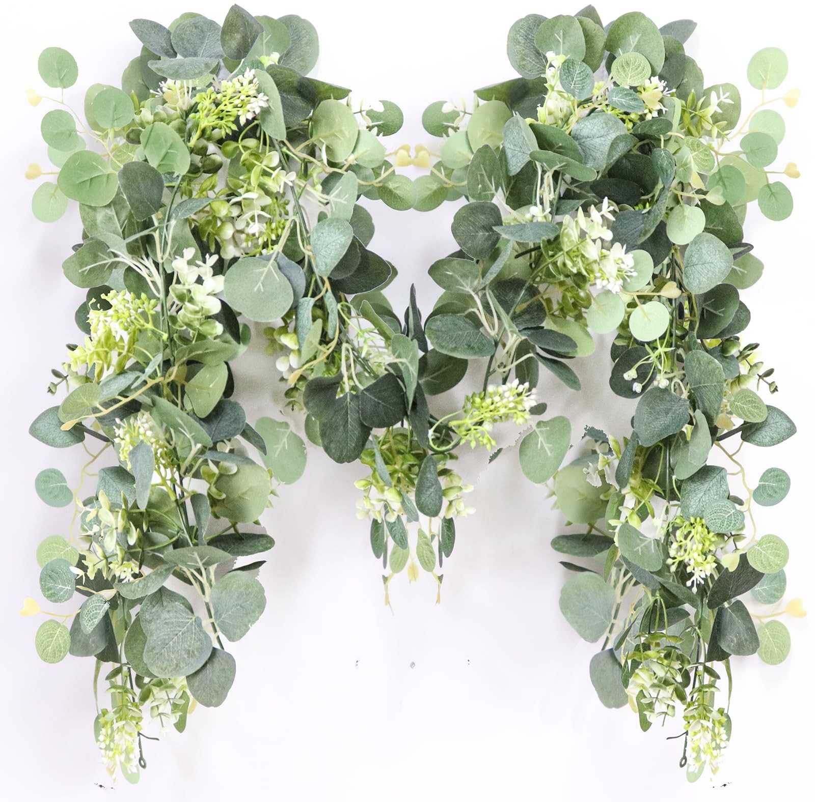 MAKHOT 5.9FT Eucalyptus Garland, Artificial Greenery Garland Flower, Green Garla