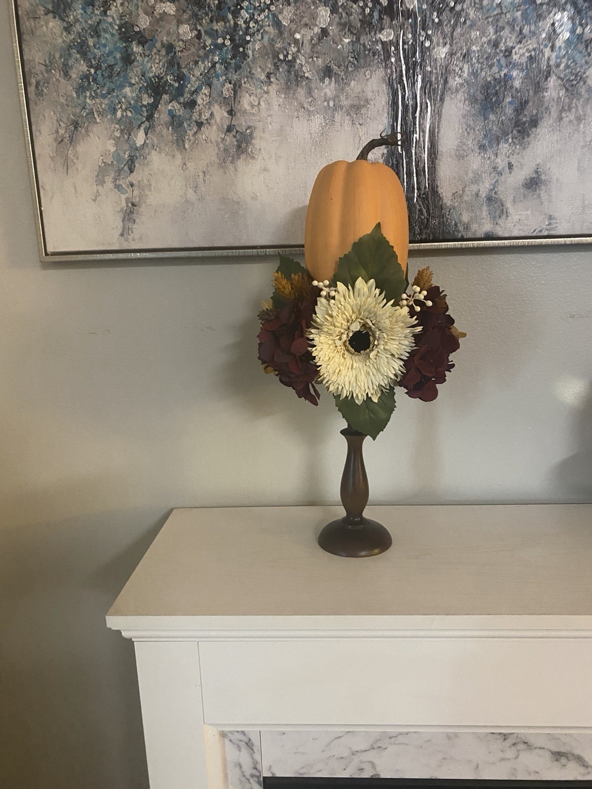 Handcrafted artificial fall floral decor